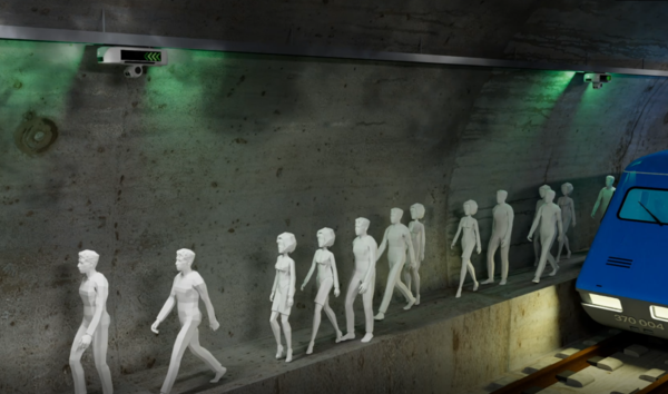 철도연이 개발한 피난안내 주행로봇 안내 개념도