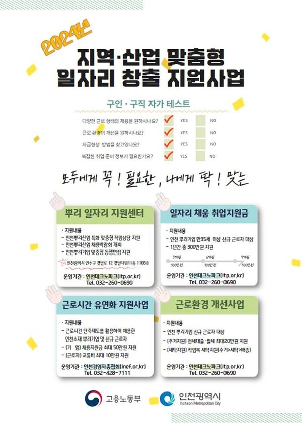 지역산업 맞춤형 일자리창출 지원사업 모집 포스터