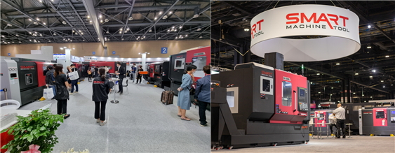 ‘SIMTOS 2022’(좌) 및 미국 시카고 ‘IMTS 2022’(우)에 참가한 ㈜스마트공작기계코리아 부스 전경