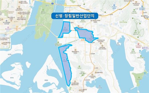 신평·장림일반산단 노후거점산단 경쟁력강화사업지구 위치도