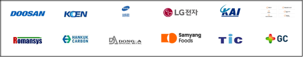 ‘1차 밋업데이’ 참여기업 9개사 : 두산에너빌리티, 삼성중공업, KAI, 한화오션, 로만시스, 동아특수금속, 티아이씨, 삼양라운스스퀘어, 녹십자홀딩스. * 프로그램 단계별 참여기업이 다를 수 있음(2024년 참여기업 12개사 중 1차 밋업 참여기업은 9개사임)