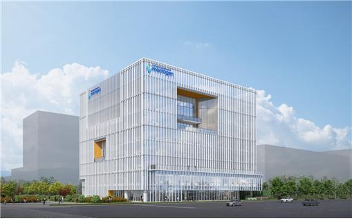 마크로젠은 24일 인천시 송도국제도시 5공구 첨단산업클러스터에서 송도글로벌지놈센터 착공식을 개최했다. 송도글로벌지놈센터 조감도