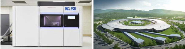 (왼쪽부터) 극저온 전자투과현미경(Cryo-EM)과 다목적 방사광 가속기(오창)