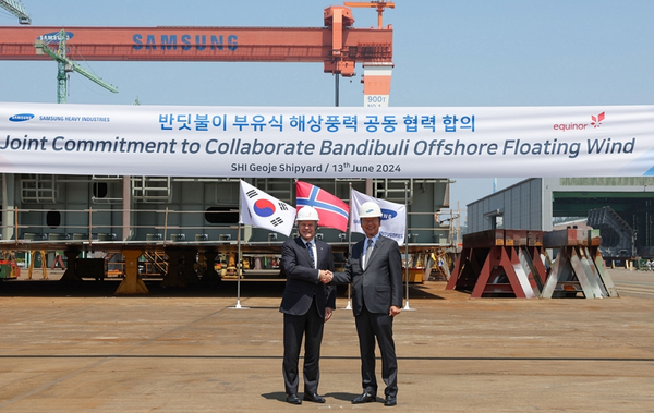 (왼쪽부터) 에퀴노르의 앤더스 오페달(Anders Opedal) 회장 겸 CEO와 삼성중공업 최성안 부회장 겸 CEO