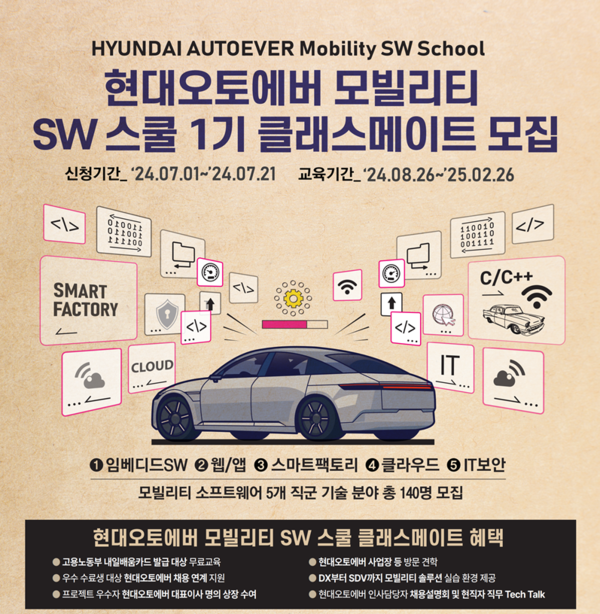 ‘현대오토에버 모빌리티 SW 스쿨’은 산업계에 필요한 SW 핵심인력을 양성하여 안정적으로 공급하는 것을 목표로 한다.