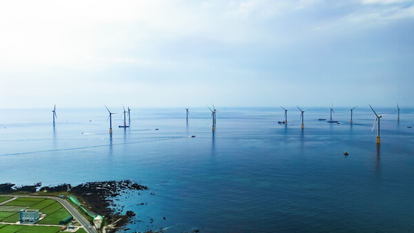 제주 한림해상풍력 발전단지 전경(100MW 규모)