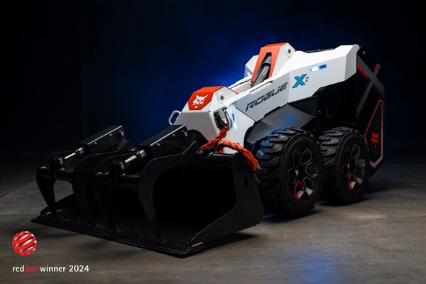 레드닷 어워드 2024 디자인콘셉트 부문을 수상한 두산밥캣의 무인 콘셉트 건설장비 로그X2