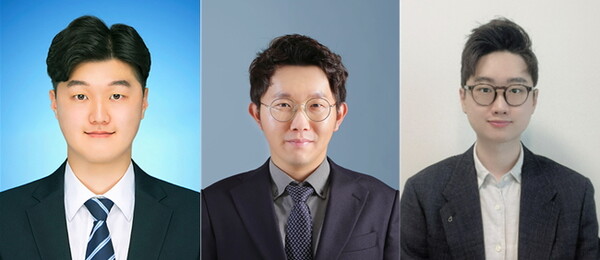 (왼쪽부터) 한국원자력연구원 홍석재 학연학생, 김형섭 책임연구원, 울산과학기술원 정성균 교수
