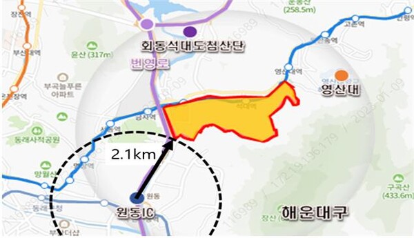 부산도심융합특구 위치도