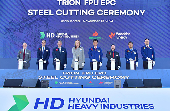 HD현대중공업 트리온 부유식 원유생산설비 착공식 현장