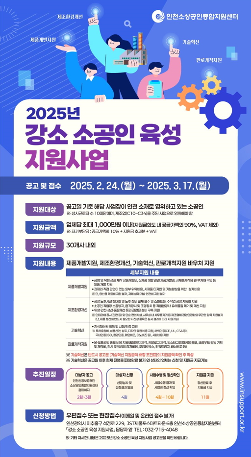2025년 강소 소공인 육성 지원사업 포스터