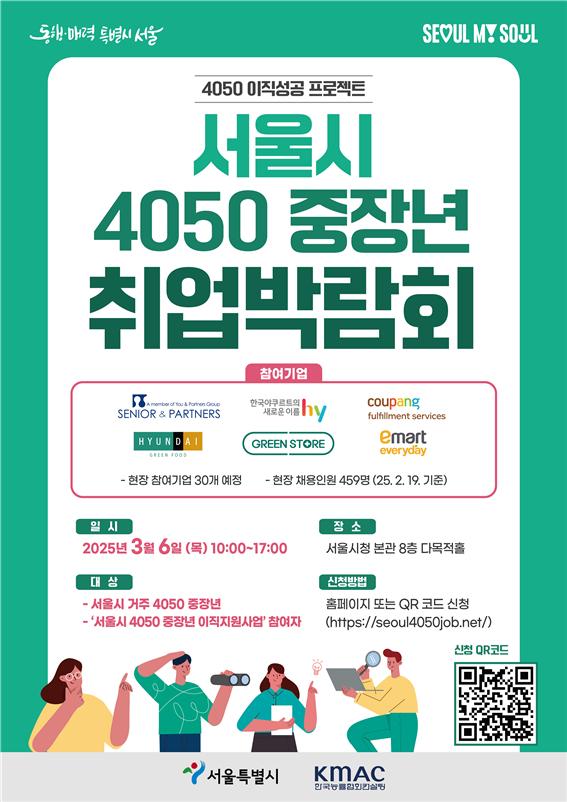 ‘2025 서울시 4050 중장년 취업박람회’ 포스터