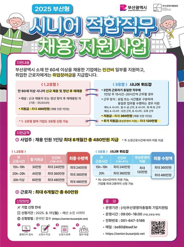 부산형 시니어 적합직무 채용 지원사업 포스터
