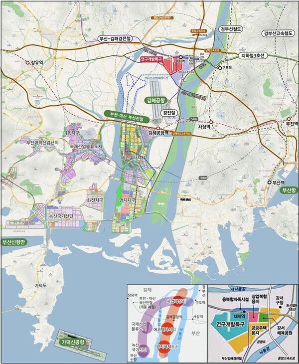 부산연구개발특구(첨단복합지구) 위치도