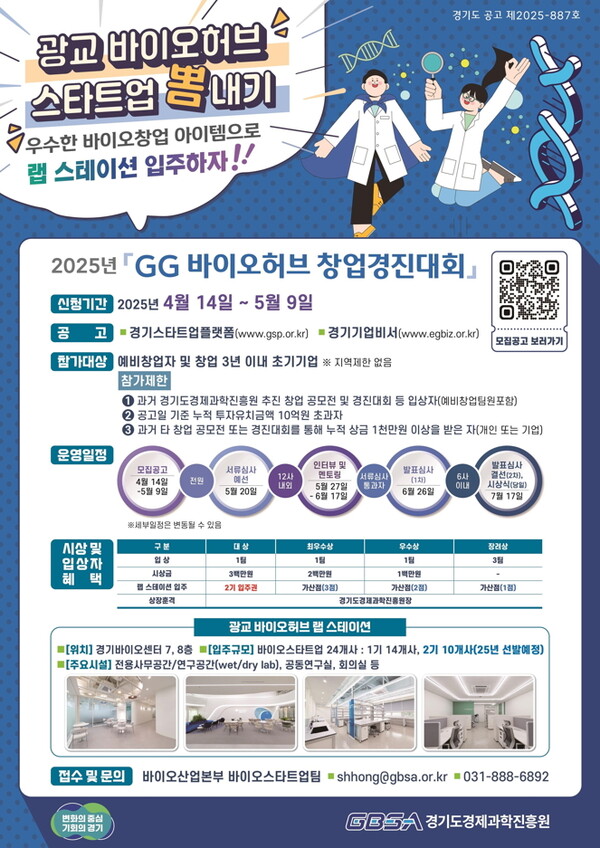 ‘2025년 GG 바이오허브 창업경진대회’ 포스터