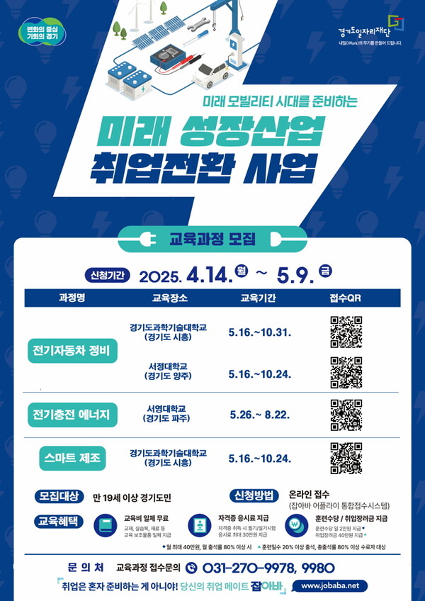 미래 성장산업 취업전환 사업 교육생 모집 포스터