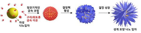 성게 모양 나노 입자의 제조 과정