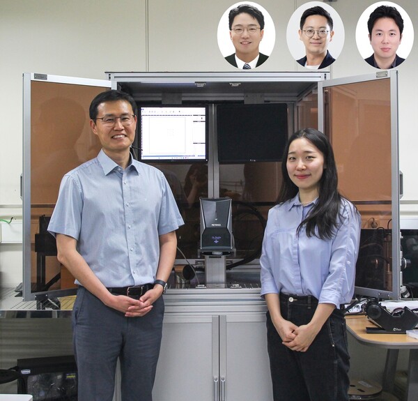 (왼쪽부터) KAIST 정재웅 교수, 이시목 박사과정, (오른쪽 위 별도) 부산대 이건희 교수, 서울대 박성준 교수, KAIST 스티브박 교수