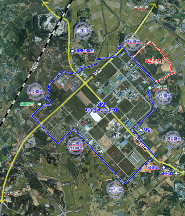 익산 제3일반산업단지 확장사업 위치도
