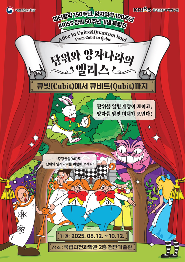 특별전 ‘단위와 양자 나라의 앨리스 - 큐빗(Cubit)에서 큐비트(Qubit)까지’ 포스터