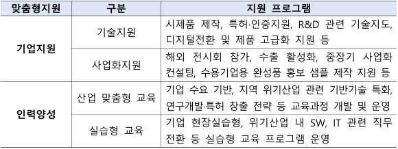 맞춤형지원 프로그램(안)