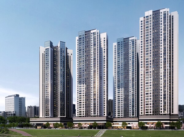 KCC가 효성중공업 건설PU와 함께 개발한 건축물 탄산화 방지 기술이 효성중공업 건설PU의 주택 브랜드 ‘해링턴플레이스’에 적용됐다.