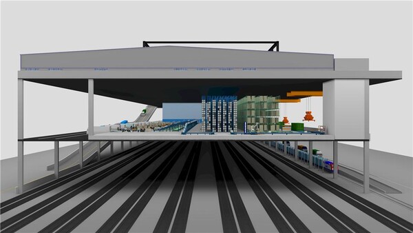 스마트 철도물류 터미널 모델(측면)