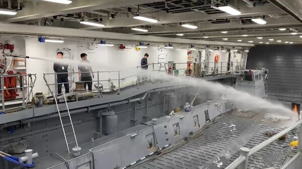 함정 유류화재 초동 진압용 소화체계 실선 시험