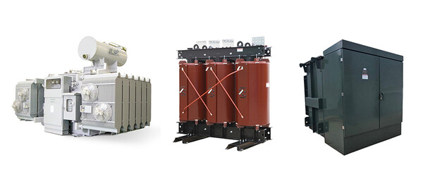 (왼쪽부터) LS일렉트릭 북미 데이터센터 수출용 배전유입변압기, 배전몰드변압기, 배전패드변압기